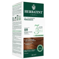 Herbatint Tintura per Capelli Gel Permanente 3 Dosi 8R Biondo Chiaro Ramato 300 ml