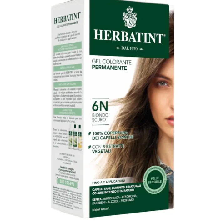 Herbatint Tintura per Capelli Gel Permanente 6N Biondo Scuro 150 ml