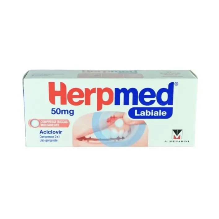 Herpemed Labiale Aciclovir 50 mg 2 compresse mucoadesive