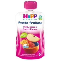 Hipp Bio Frutta Frullata Mela Pesca e Frutti di Bosco 90 grammi