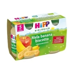 Hipp Bio Omogeneizzato Mela Banana e Biscotto 2 x 125 grammi