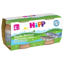 Hipp Bio Omogeneizzato Nasello e Merluzzo con Patate 2 x 80 grammi