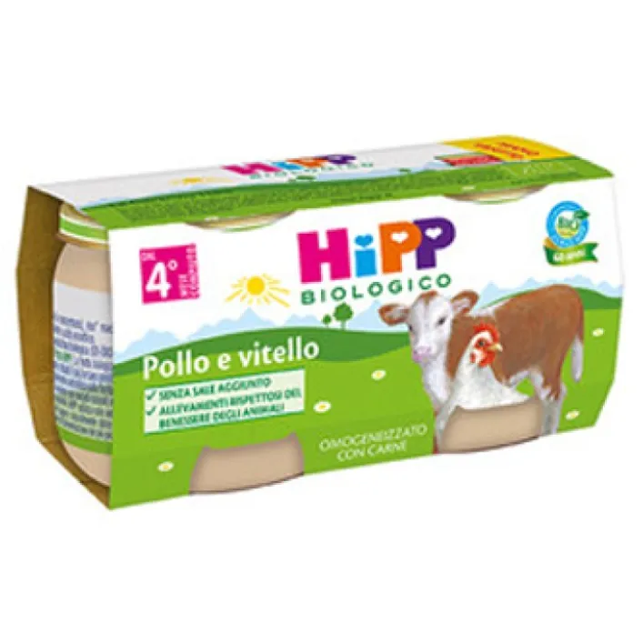 Hipp Bio Omogeneizzato Pollo e Vitello 4 x 80 grammi
