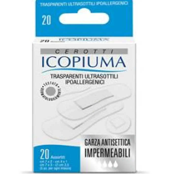 Icopiuma Cerotti Trasparenti Misura Assortita 20 Pezzi
