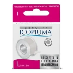 Icopiuma Cerotto Rocchetto in Tela Bianca Ipoallergenico cm 2,5 x 5 m