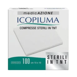 Icopiuma Compresse Adesive di Garza Sterili in TNT 10 x 10 cm 100 pezzi
