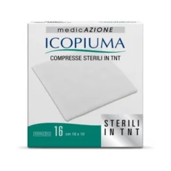 Icopiuma Compresse Adesive di Garza Sterili in TNT 10 x 10 cm 16 pezzi