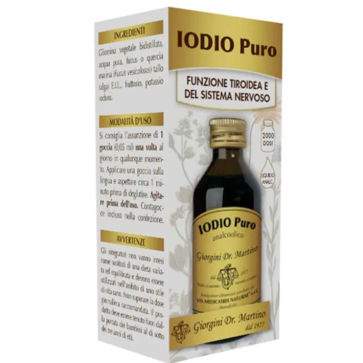 Iodio Liquido Analcolico 100 ml Dr. Giorgini - Integratore Funzione Tiroidea