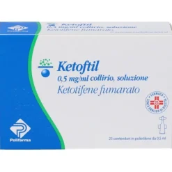 Ketoftil Collirio 0,5 mg/ml Ketotifene 25 Fiale 0,5 ml