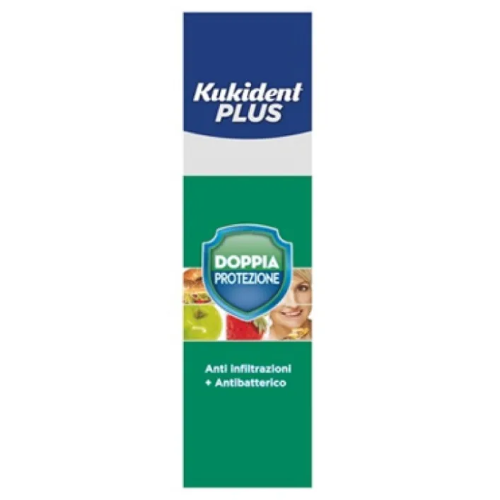 Kukident Plus Doppia Protezione Crema Adesiva Protesi Dentaria 40 grammi