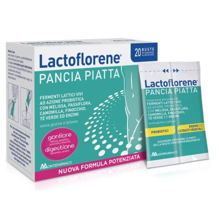 Lactoflorene Pancia Piatta 20 buste - Integratore Fermenti Lattici e Probiotici