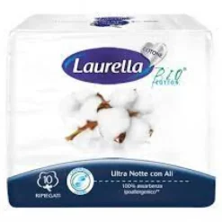 Laurella Assorbenti in Cotone Ultra con Ali Notte 10 pezzi