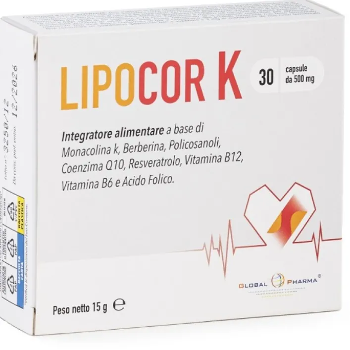 Lipocor K 30 Capsule - Integratore per il Colesterolo