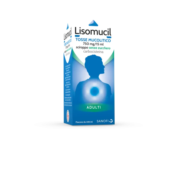 Lisomucil Tosse Sciroppo Mucolitico Adulti Senza Zucchero 5% Carbocisteina 200 ml