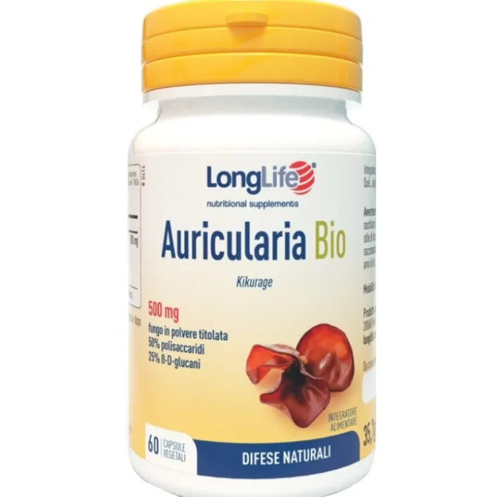 Longlife Auricularia 60 Capsule - Integratore Funzionalità Apparato Cardiovascolare