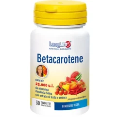 Longlife Betacarotene 30 Tavolette - Integratore Antiossidante