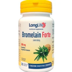 Longlife Bromelain Forte 30 Compresse - Integratore Funzione Digestiva e Drenante