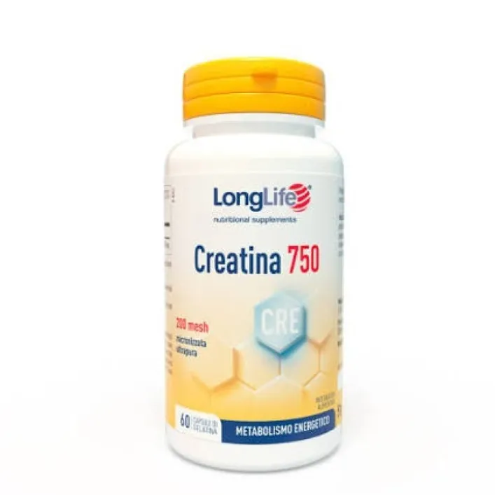 LongLife Creatina 750 mg 60 Capsule - Integratore Energia Muscolare