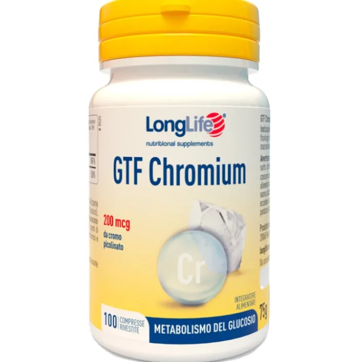 Longlife GTF Chrominum 100 Compresse - Integratore di Cromo Picolinato