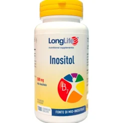 Longlife Inositol 100 Compresse - Integratore Metabolismo dei Grassi a Base di Inositolo