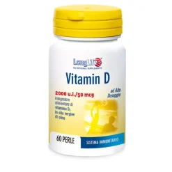 Longlife Vitamina D 2000UI 60 Perle - Integratore Sistema Immunitario