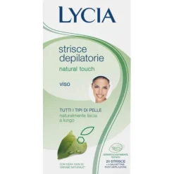 Lycia Natural Touch Strisce Depilatorie Viso con Cera Naturale 20 Pezzi