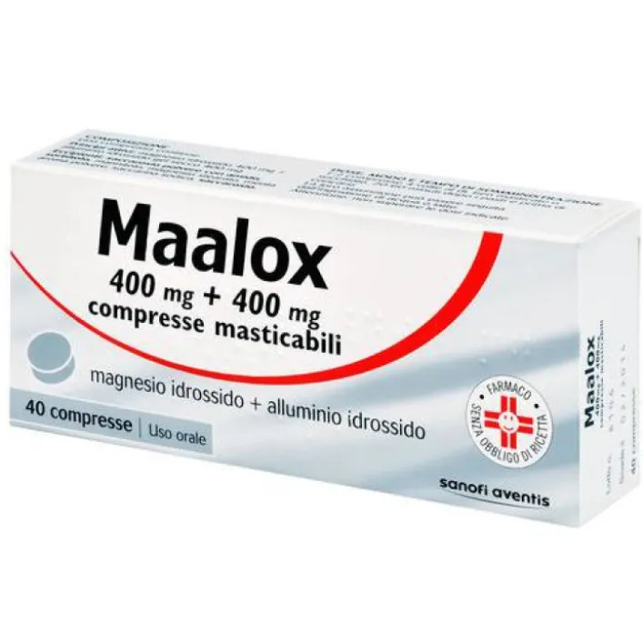 Maalox Compresse Antiacido 400mg+400mg 40 Compresse Masticabili