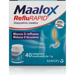 Maalox Reflurapid 40 Compresse Masticabili per Reflusso e Bruciore