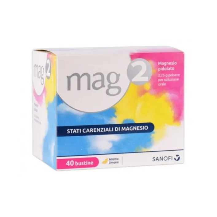 Mag2 con 2,25 grammi Magnesio Pidolato 40 Bustine