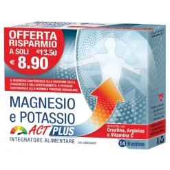 Magnesio e Potassio Plus Act - Integratore per Stanchezza e Affaticamento