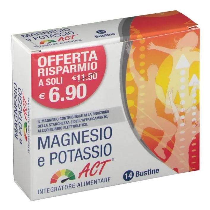 Magnesio Potassio Act 14 Bustine - Integratore Alimentare