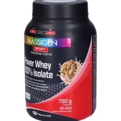Massigen Sport Power Whey 100% Isolate Cookies 750 g - Integratore Massa Muscolare