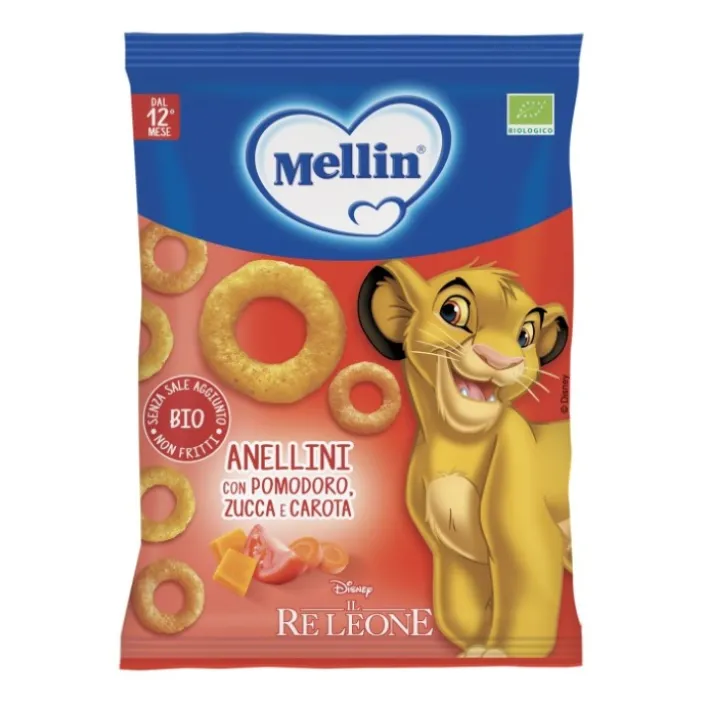 Mellin Anellini Cereali Pomodori Carote 15 grammi