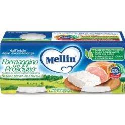 Mellin Omogeneizzato Formaggino e Prosciutto 2 x 80 grammi