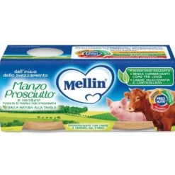 Mellin Omogeneizzato Manzo, Prosciutto e Verdure 2 x 80 grammi