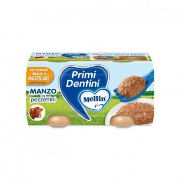 Mellin Omogeneizzato Primi Dentini Manzo 2 x 80 grammi