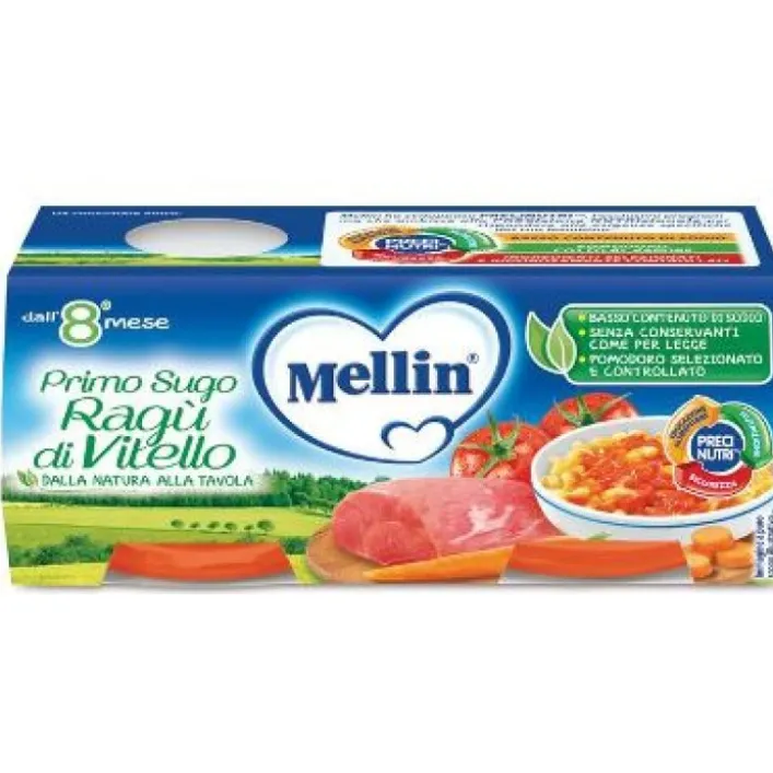 Mellin Primi Sughi Ragù di Vitello 2 x 80 grammi