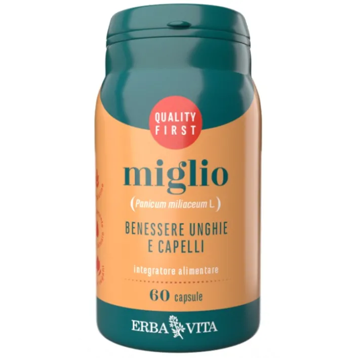 Miglio ErbaVita 60 capsule - Integratore Capelli e Unghie