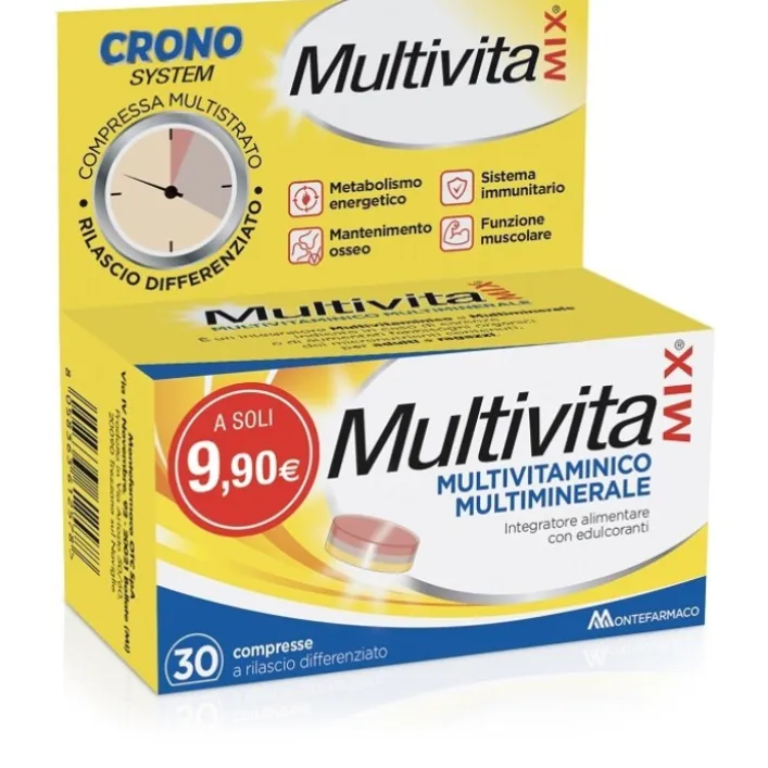 Multivitamix Crono 30 Compresse - Integratore Multivitaminico e Minerali