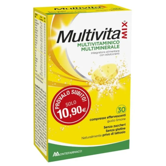Multivitamix Multivitaminico Multiminerale 30 compresse effervescenti - Integratore Alimentare