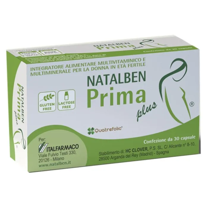 Natalben Prima Plus 30 capsule - Integratore Multivitaminico Donna Fertile