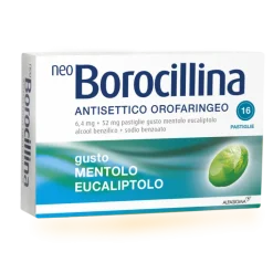 NeoBorocillina Antisettico Orofaringeo 6,4 mg + 52 mg Mentolo Eucalipto 16 Pastiglie