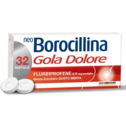NeoBorocillina Gola Dolore 8,75 mg Menta Senza Zucchero 32 Pastiglie
