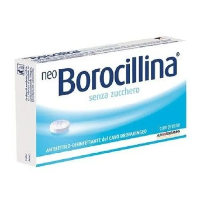 NeoBorocillina Senza Zucchero 1,2 mg + 20 mg Antisettico 16 Pastiglie