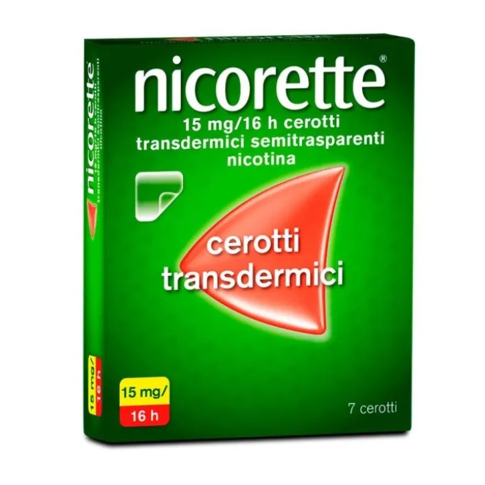 Nicorette 15 mg / 16h Cerotti Transdermici per smettere di fumare 7 Pezzi