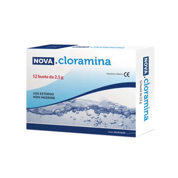 Nova Argentia Cloramina per Igiene Intima e Pulizia della Cute 12 Bustine