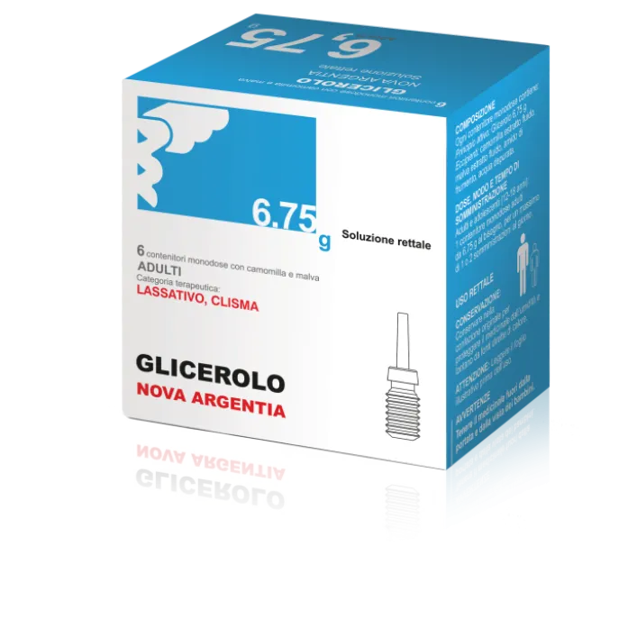 Nova Argentia Glicerolo Adulti 6,75 grammi Soluzione Rettale 6 Monodose con Camomilla e Malva