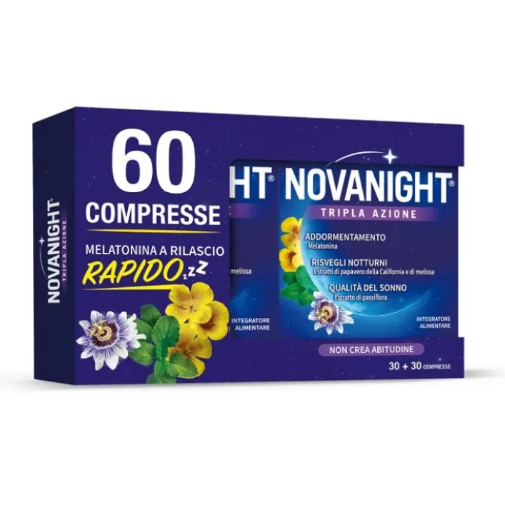 Novanight Bipack 30 + 30 Compresse - Integratore Alimentare Sonno e Stress