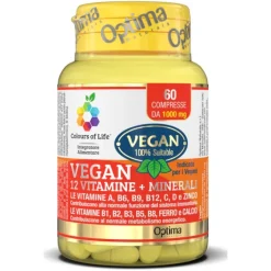 Optima Colours of Life Vegan 12 Vitamine + Minerali 60 Compresse - Integratore Difese Immunitarie