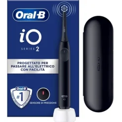 Oral-B iO 2 Spazzolino Elettrico Nero con Custodia da Viaggio